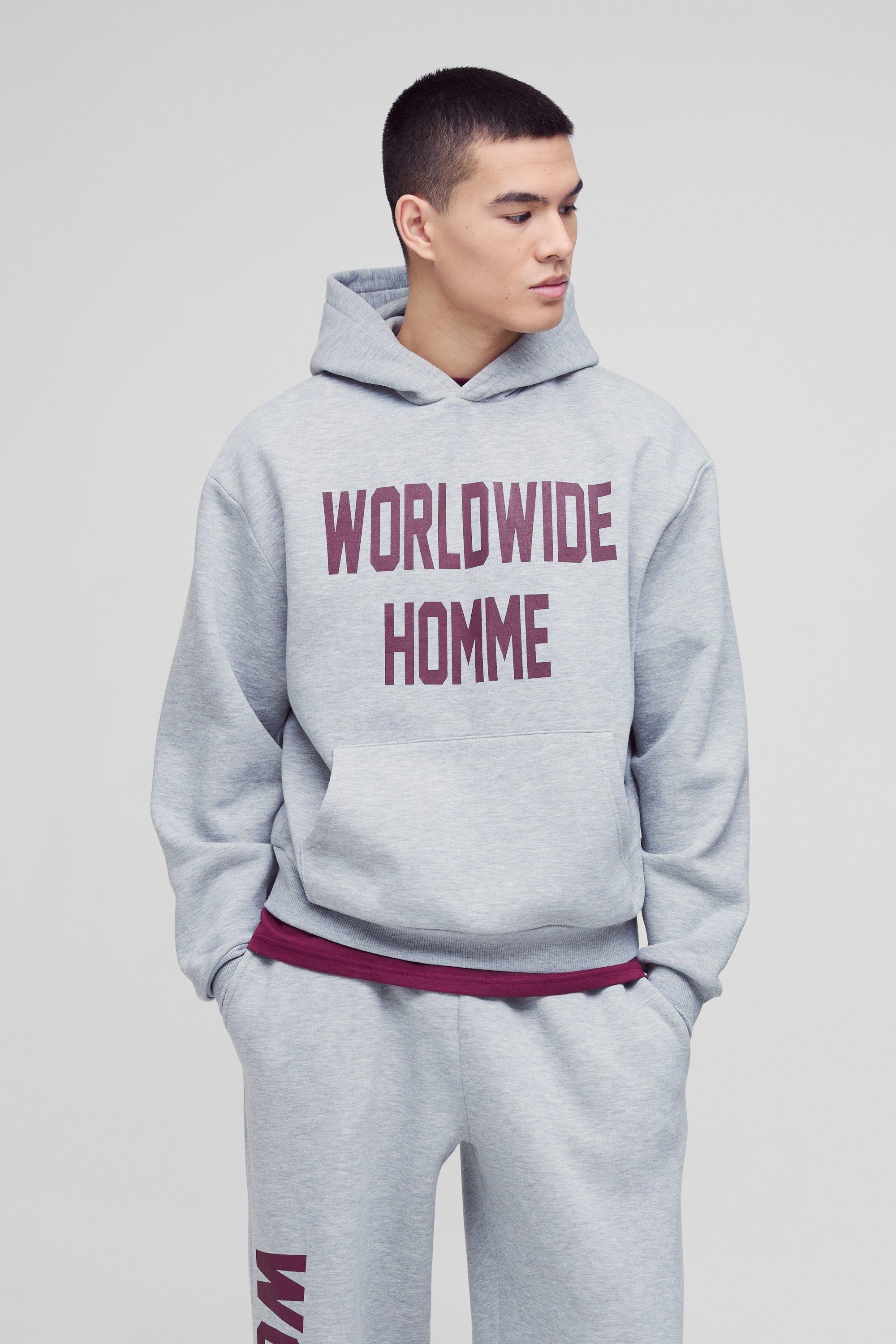 Oversized Boxy Worldwide Print Hooded Tracksuit boohoo NO